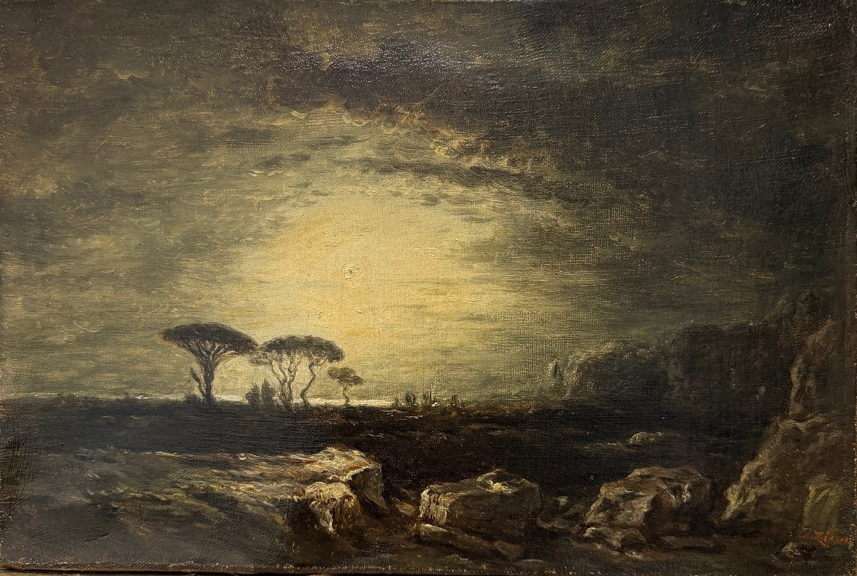 Félix Ziem (1821-1911) Attribué à - Les marais Pontins