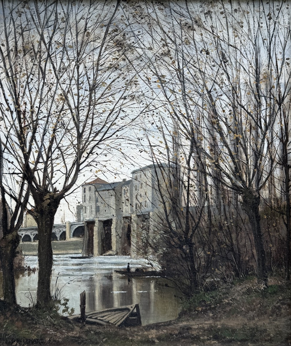 Edouard Daliphard (1833-1877) - Moulins sur la Seine, 1864