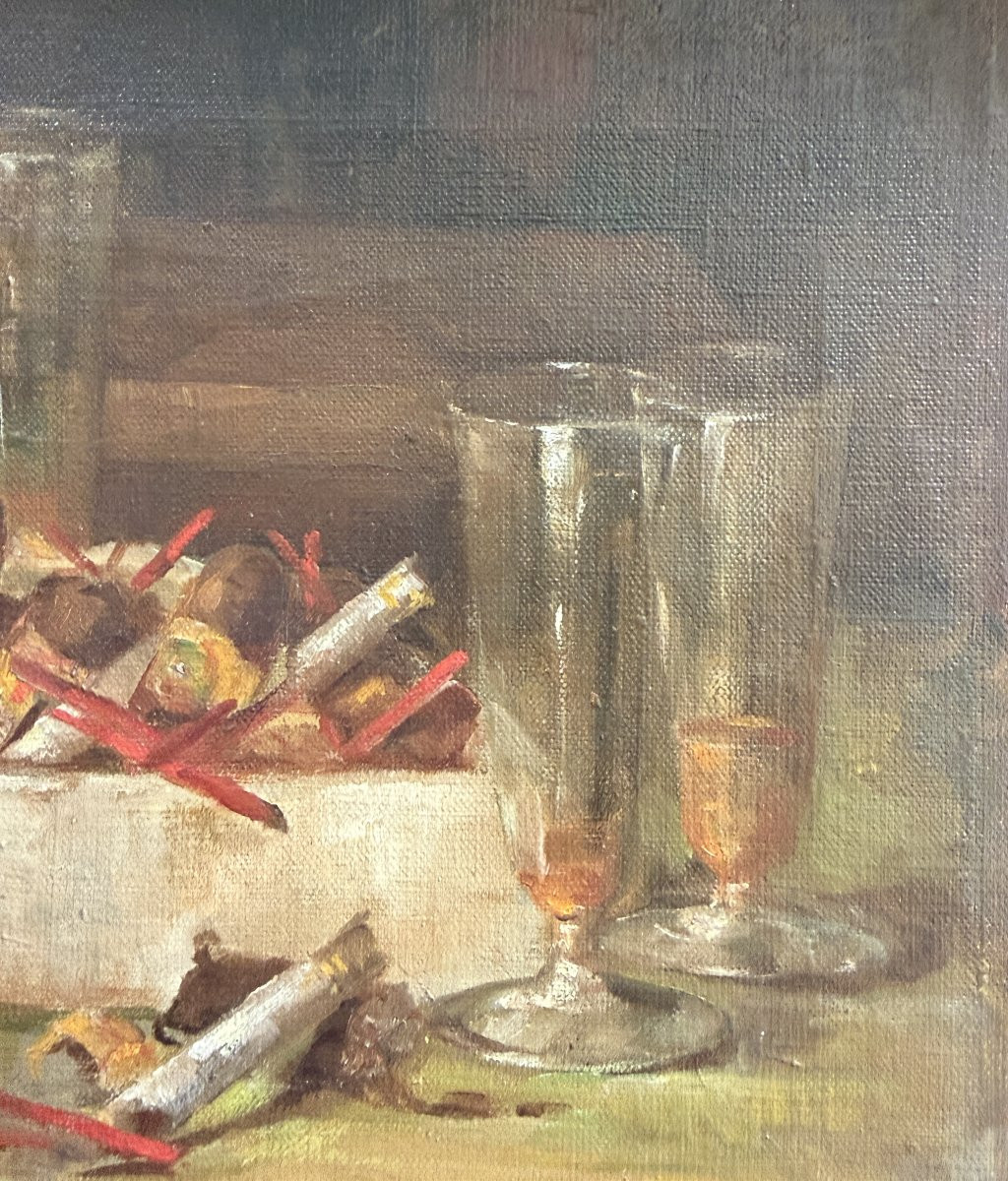 Adolf Van Neste (1880-1959) - Fin de soirée - Nature morte, circa 1920-photo-2