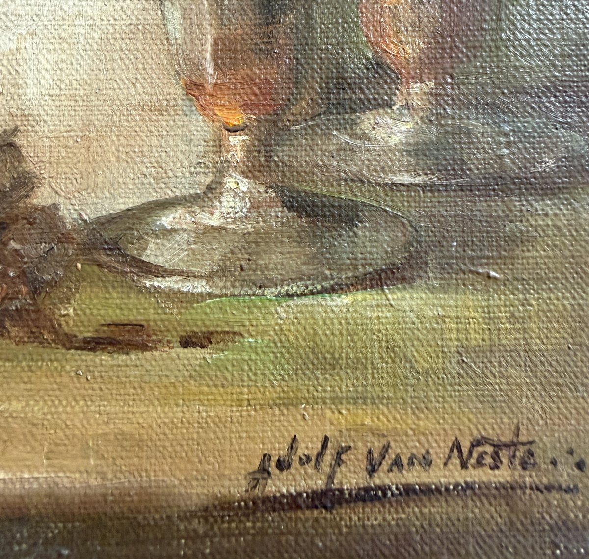 Adolf Van Neste (1880-1959) - Fin de soirée - Nature morte, circa 1920-photo-4