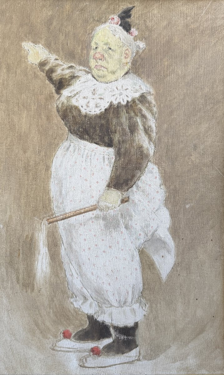 French Impressionist School - The White Clown, Circa 1890-photo-2