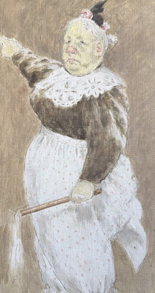 French Impressionist School - The White Clown, Circa 1890-photo-3