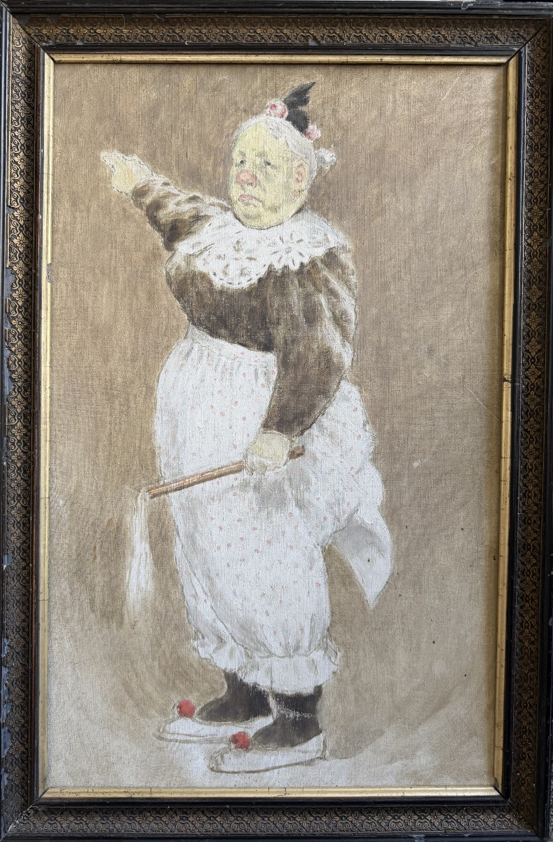 French Impressionist School - The White Clown, Circa 1890