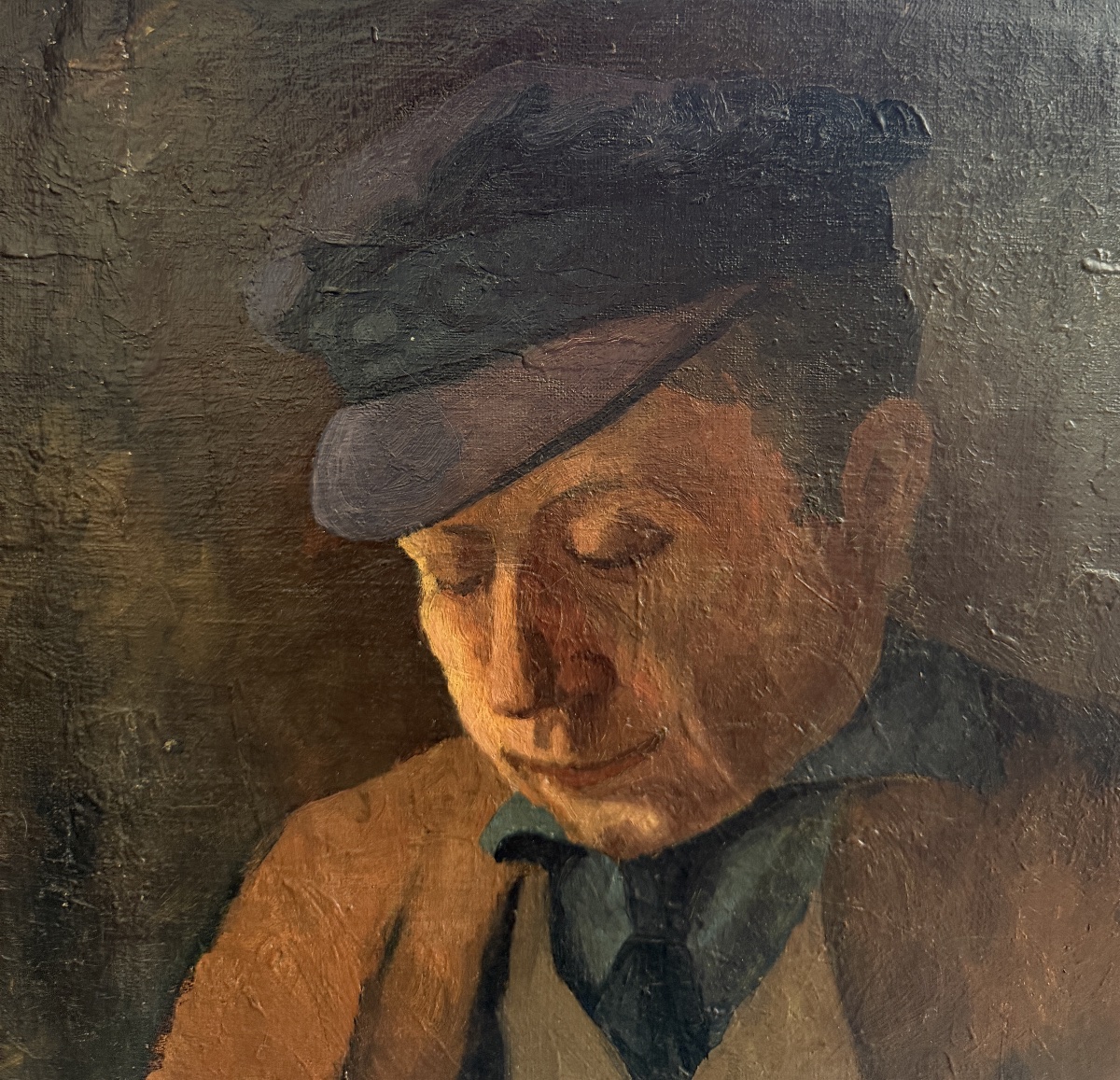 "lippyz" (israel Isaac) Lipshitz (1903-1980)  Portrait Of A Man In A Beret, Circa 1930-photo-3