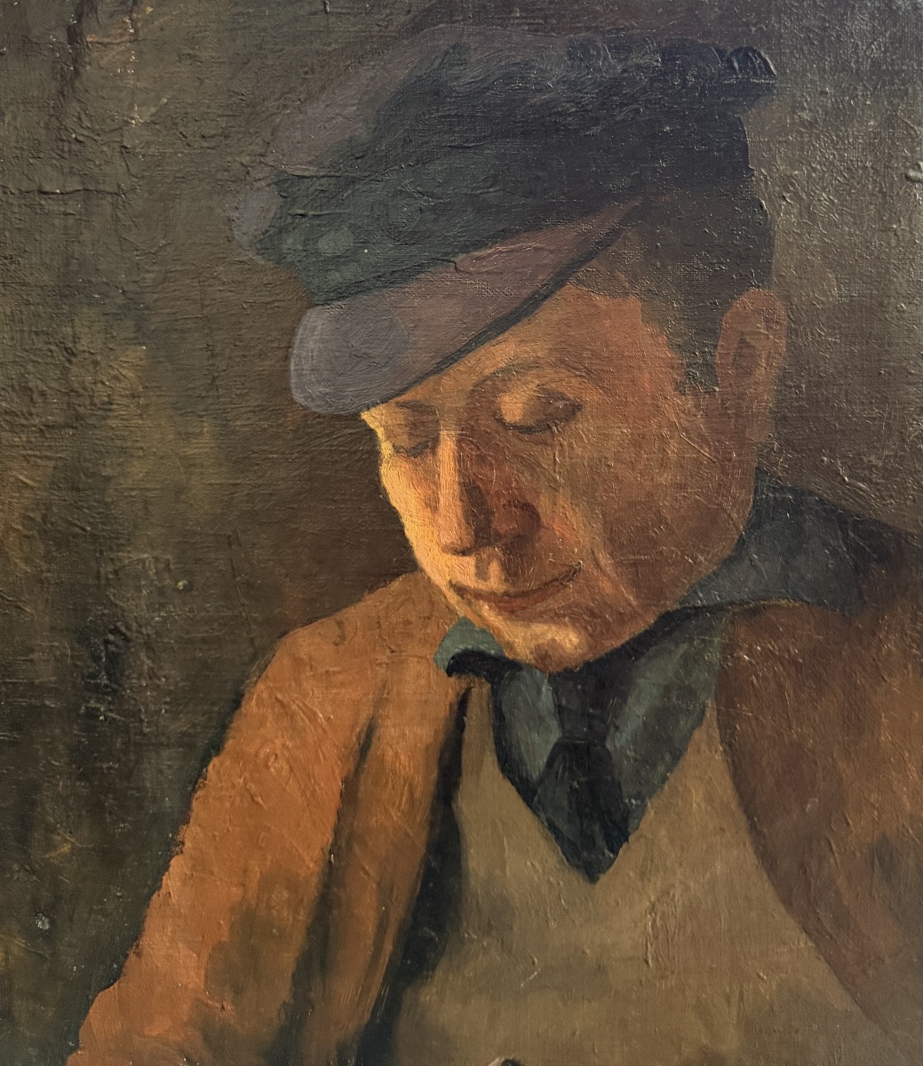 "lippyz" (israel Isaac) Lipshitz (1903-1980)  Portrait Of A Man In A Beret, Circa 1930-photo-2