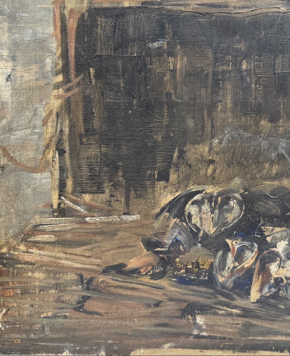 Ecole française impressionniste - Nature morte aux moules - Signé circa 1900-photo-4