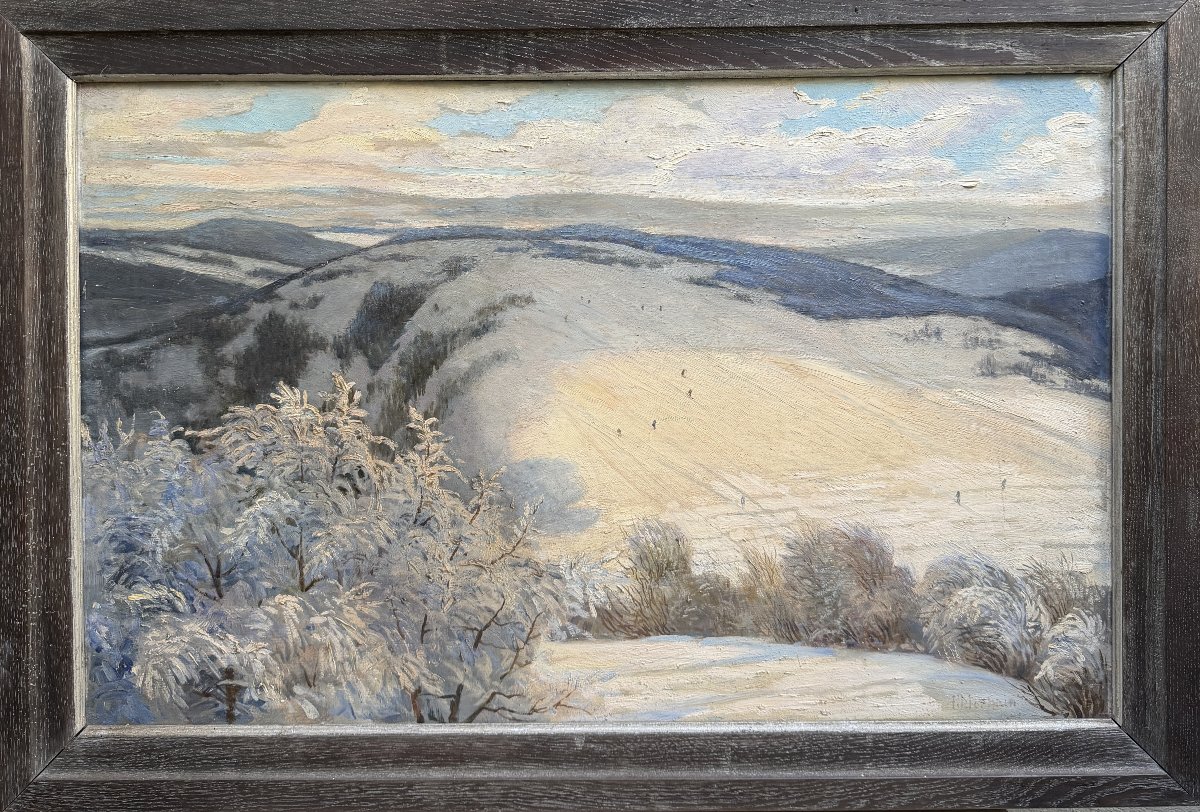 Albert Morhain (1883-1953) - Skiing At Ballon d'Alsace, Circa 1930