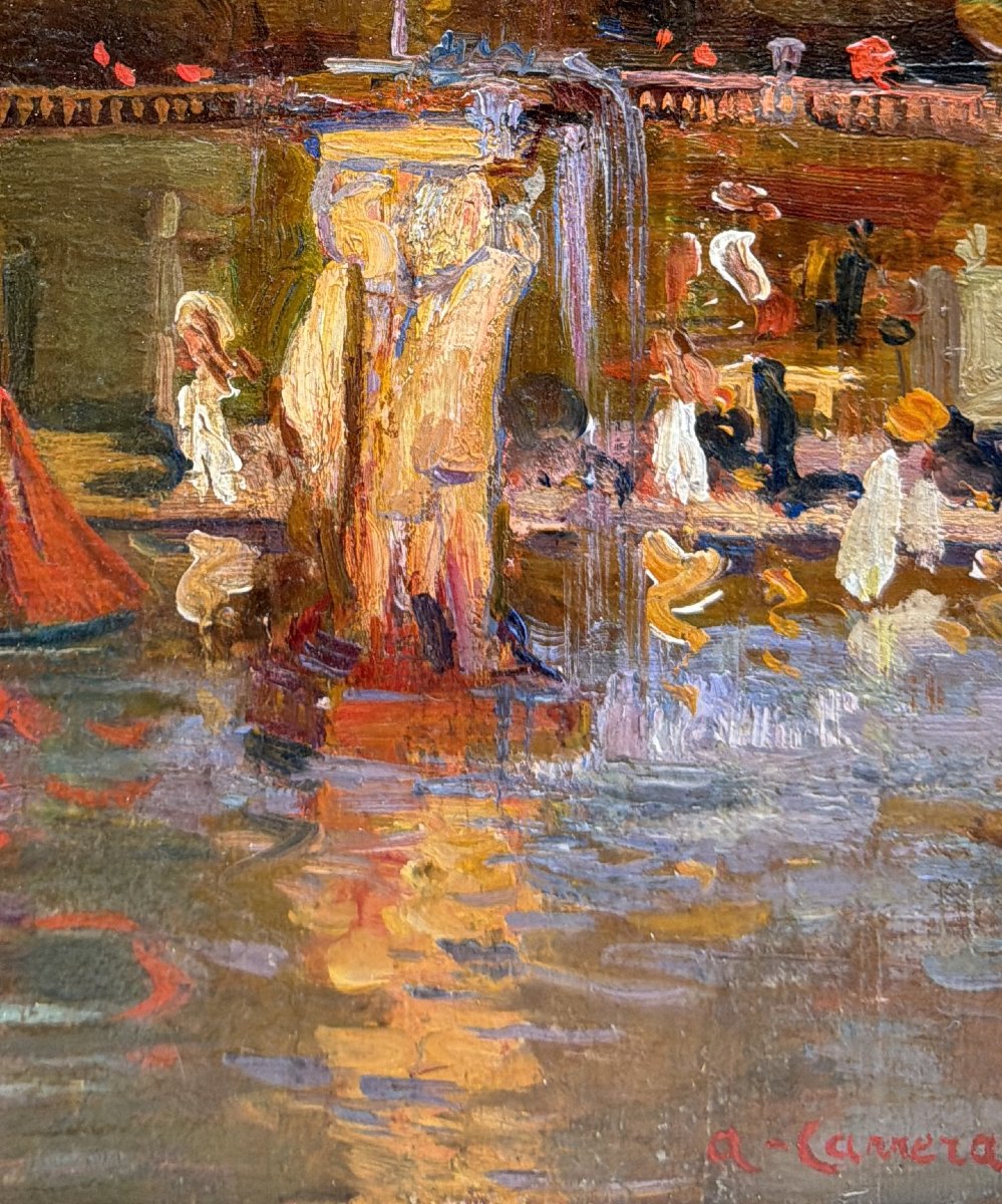 Augustin Carrera (1878-1952) - Jeux d'enfants au jardin du Luxembourg, circa 1910-photo-3