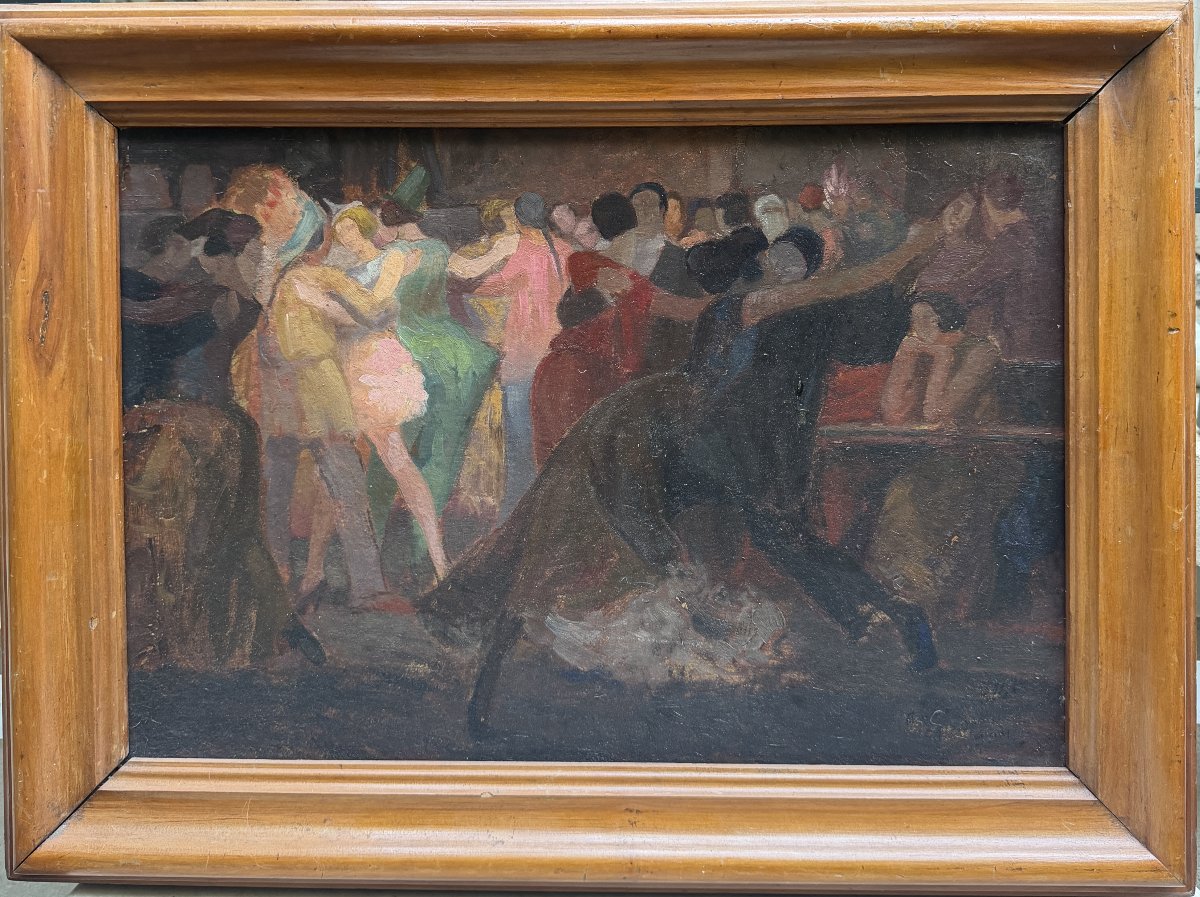 20th-century French School - The Roaring Twenties, At The Cabaret, Dance Party, 1924