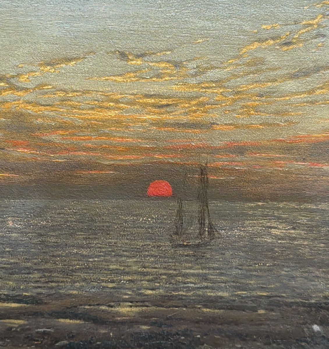 V. Balotte (19th–20th Centuries) - Seascape At Sunset, 1895-photo-4