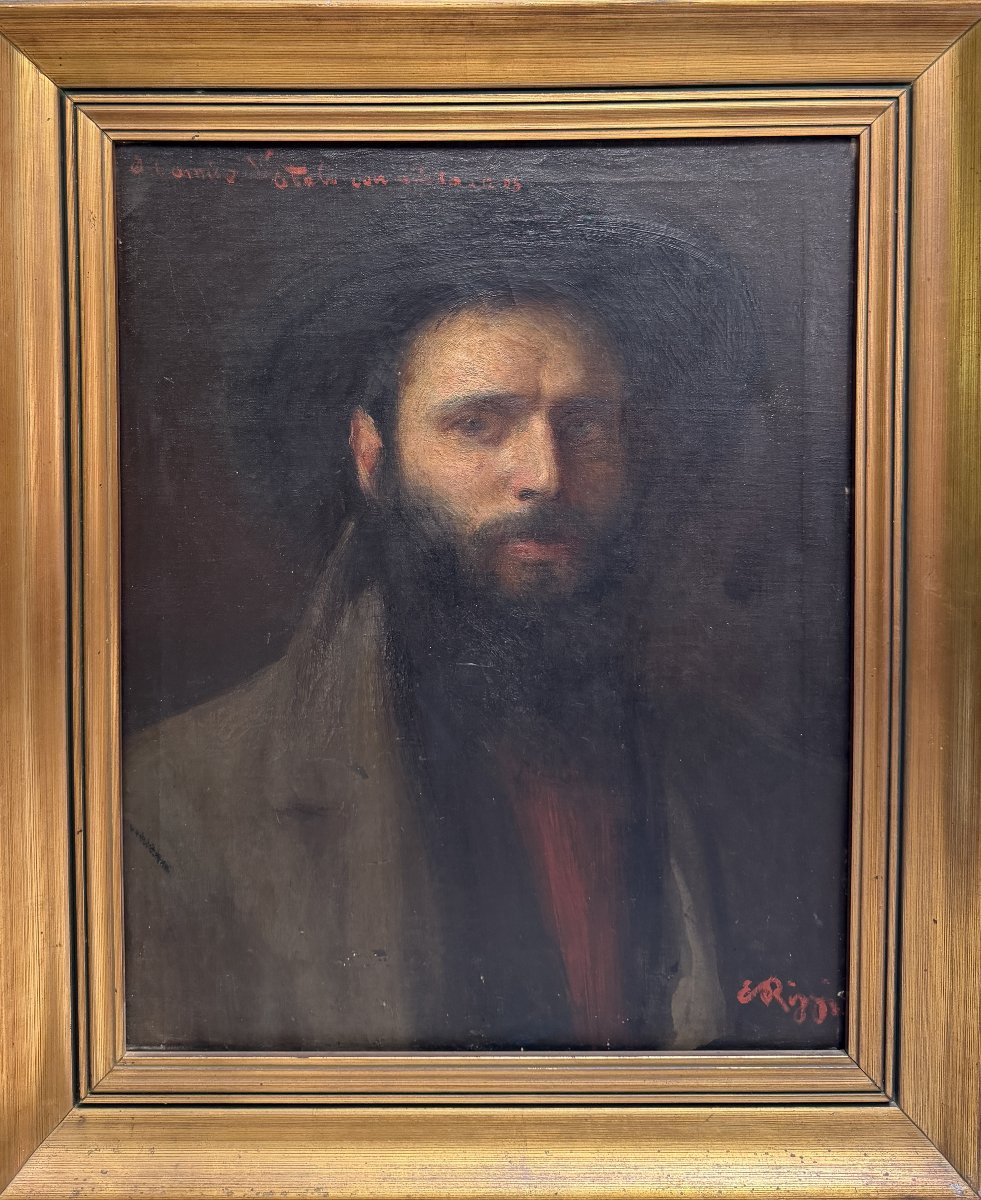 Emilio Rizzi (1881–1952) — Painting: Portrait Of A Man, 1908-photo-2