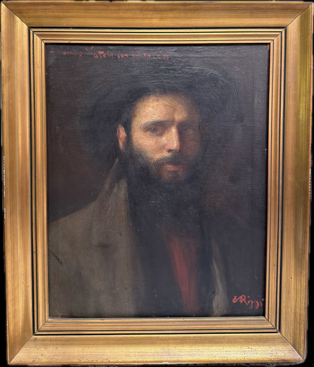 Emilio Rizzi (1881–1952) — Painting: Portrait Of A Man, 1908-photo-4