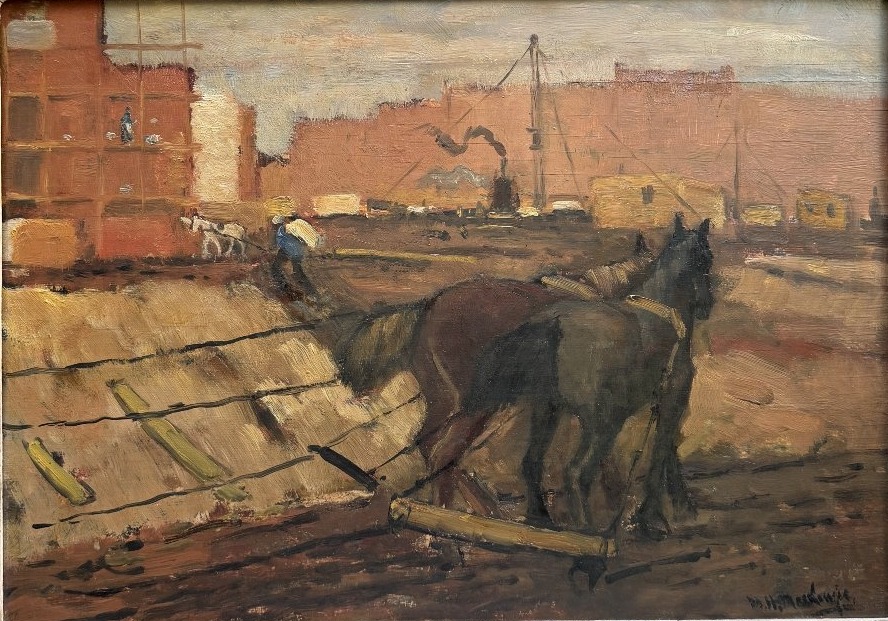 Marie Henri Mackenzie (1878–1961) - Draft Horses At A Construction Site In Amsterdam, Circa 1915