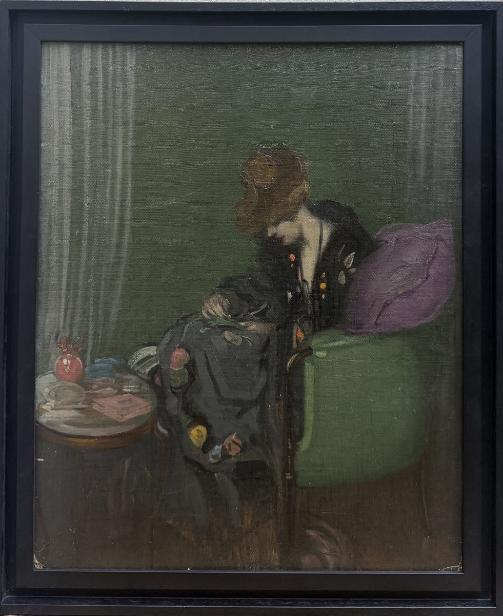 Ernest Tower Rosen (1877–1926) - artiste américain - L'heure douce, circa 1910 tableau-photo-1