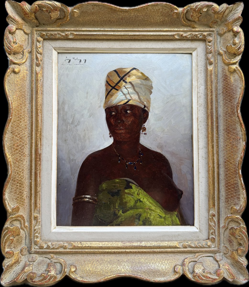 Jean Palun (XIX-XX) - Tableau Africaniste Bénin - Jeune Femme Dahomey, 1909