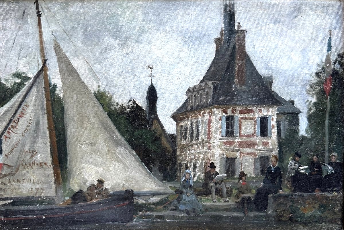 Jules -Arsène Garnier (1847-1889) - Normandie, Sur les quais d'Anneville, 1877