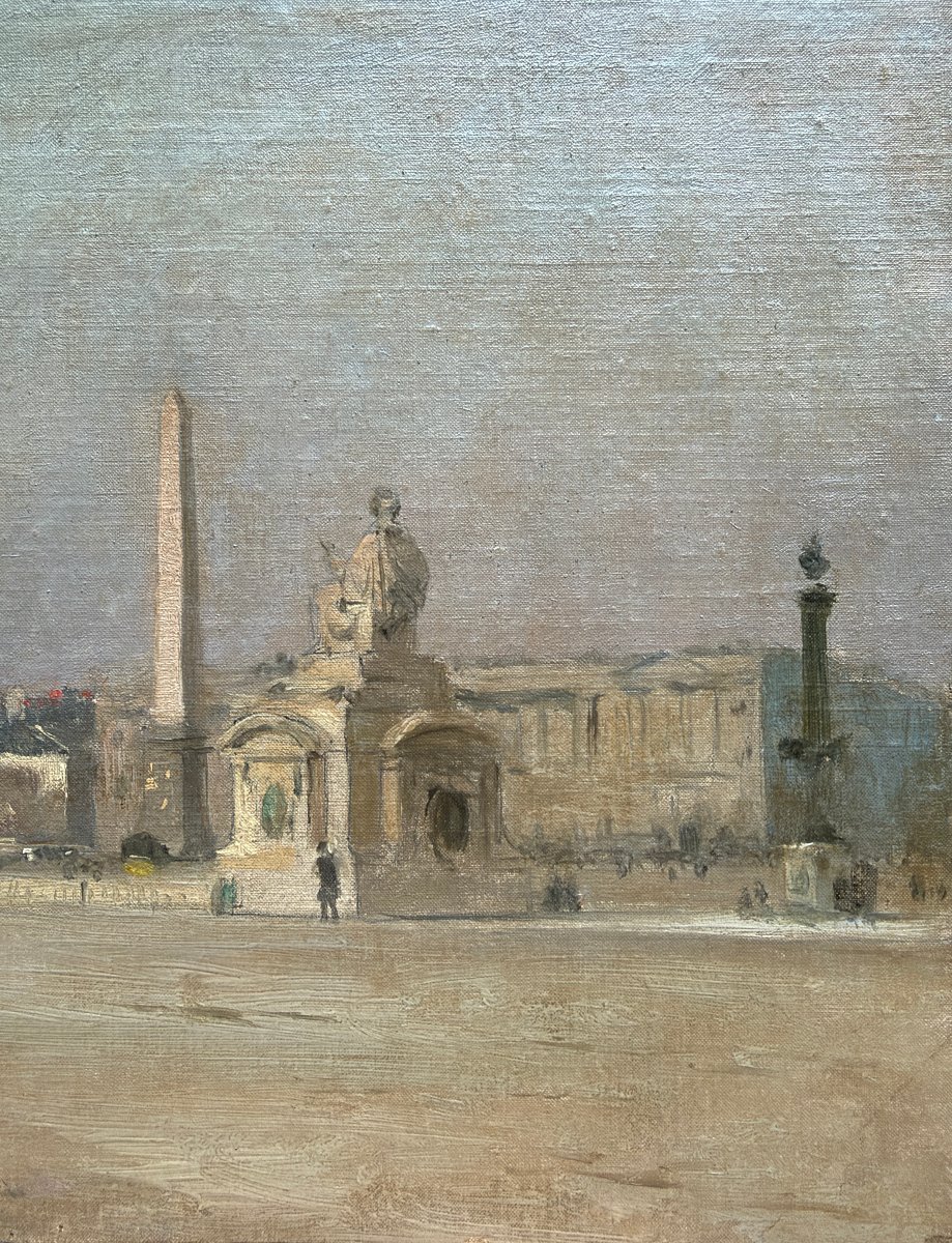 Edmond Yarz (1845-1920) - Paris, Place de la Concorde, circa 1880-photo-3