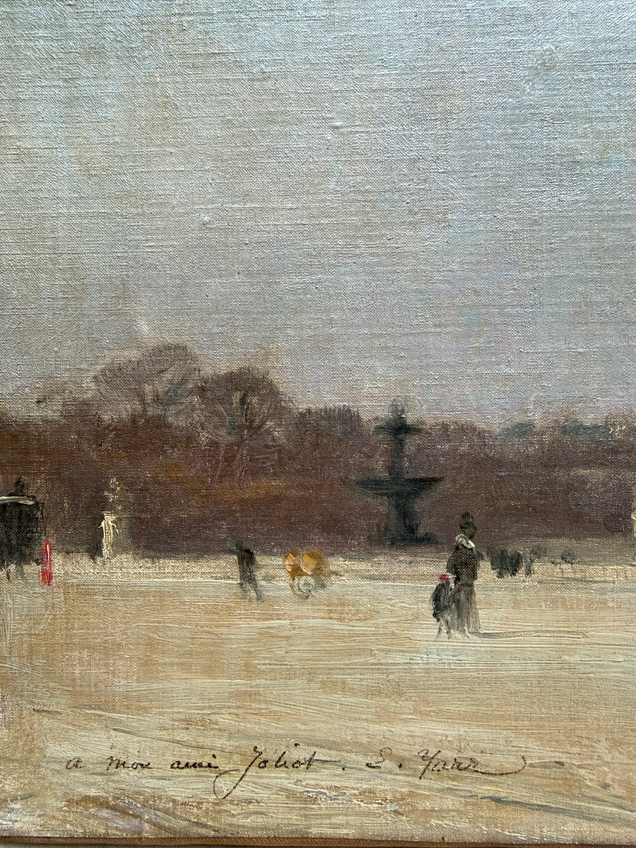 Edmond Yarz (1845-1920) - Paris, Place de la Concorde, circa 1880-photo-4