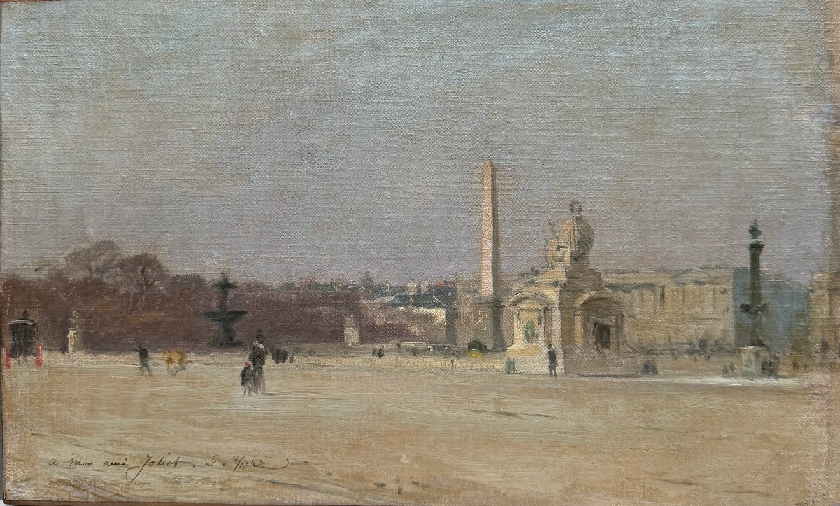 Edmond Yarz (1845-1920) - Paris, Place de la Concorde, circa 1880