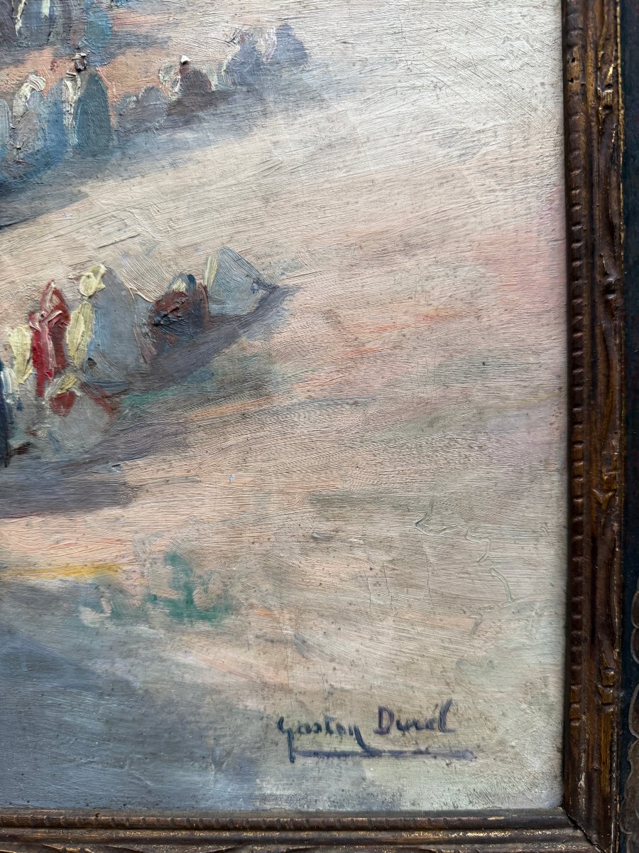 Gaston Jules Louis DUREL (1879-1954) - Tableau Orientalisme Marché à Rabat, Maroc, circa 1931-photo-4