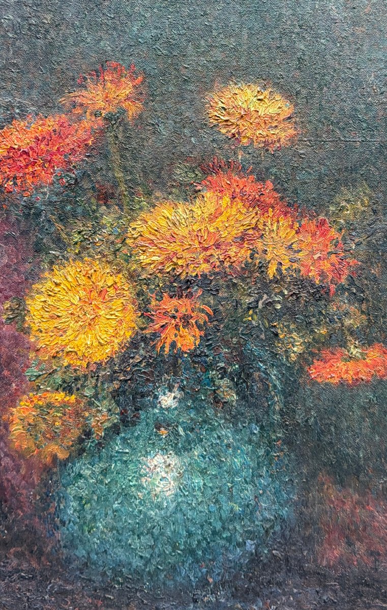 Georges Aufray (1864–1941) — Pointillist Still Life With Flowers, Circa 1900