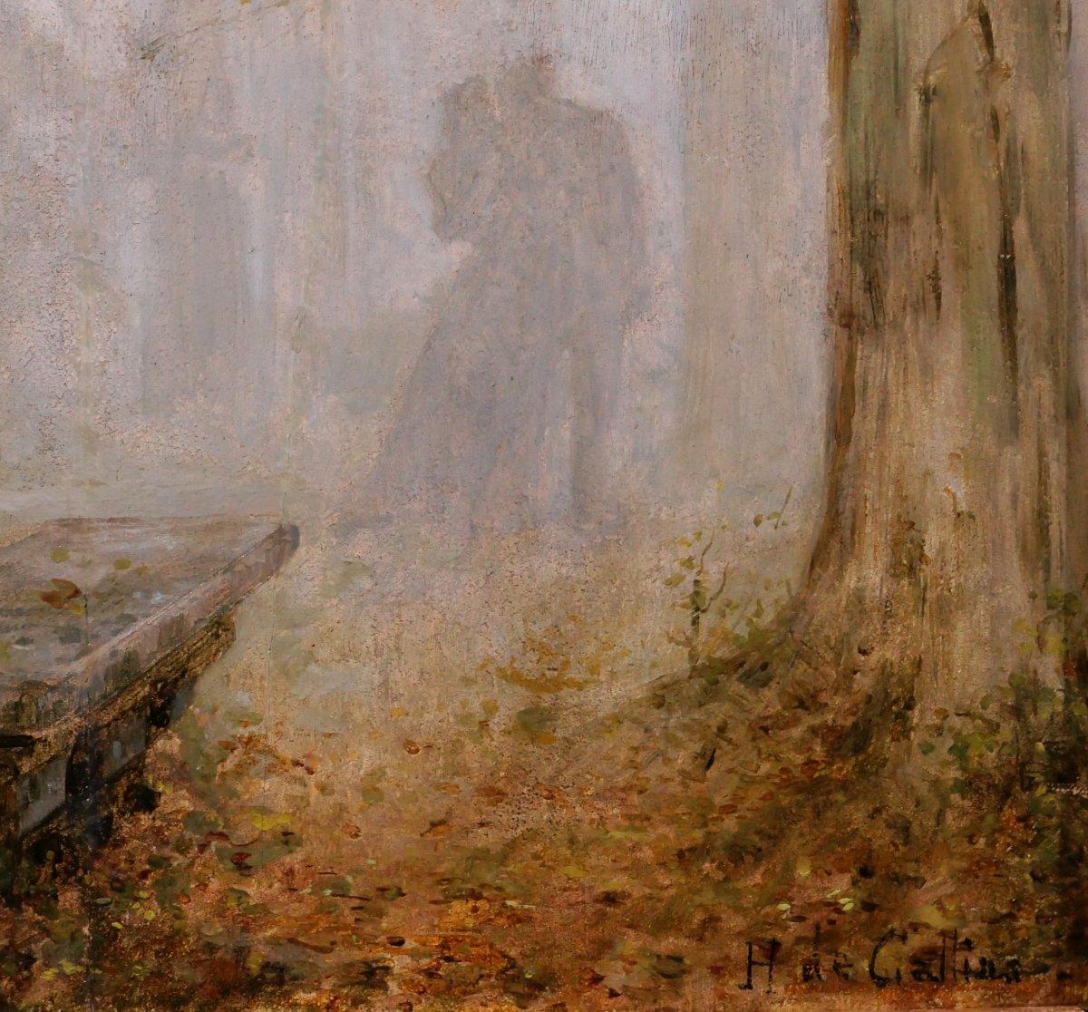 Horace De Callias (1847–1924) — Painting: *couple In The Mist, Autumn Scene*, Circa 1890-photo-4
