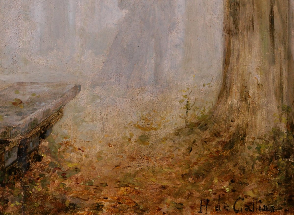 Horace De Callias (1847–1924) — Painting: *couple In The Mist, Autumn Scene*, Circa 1890-photo-3