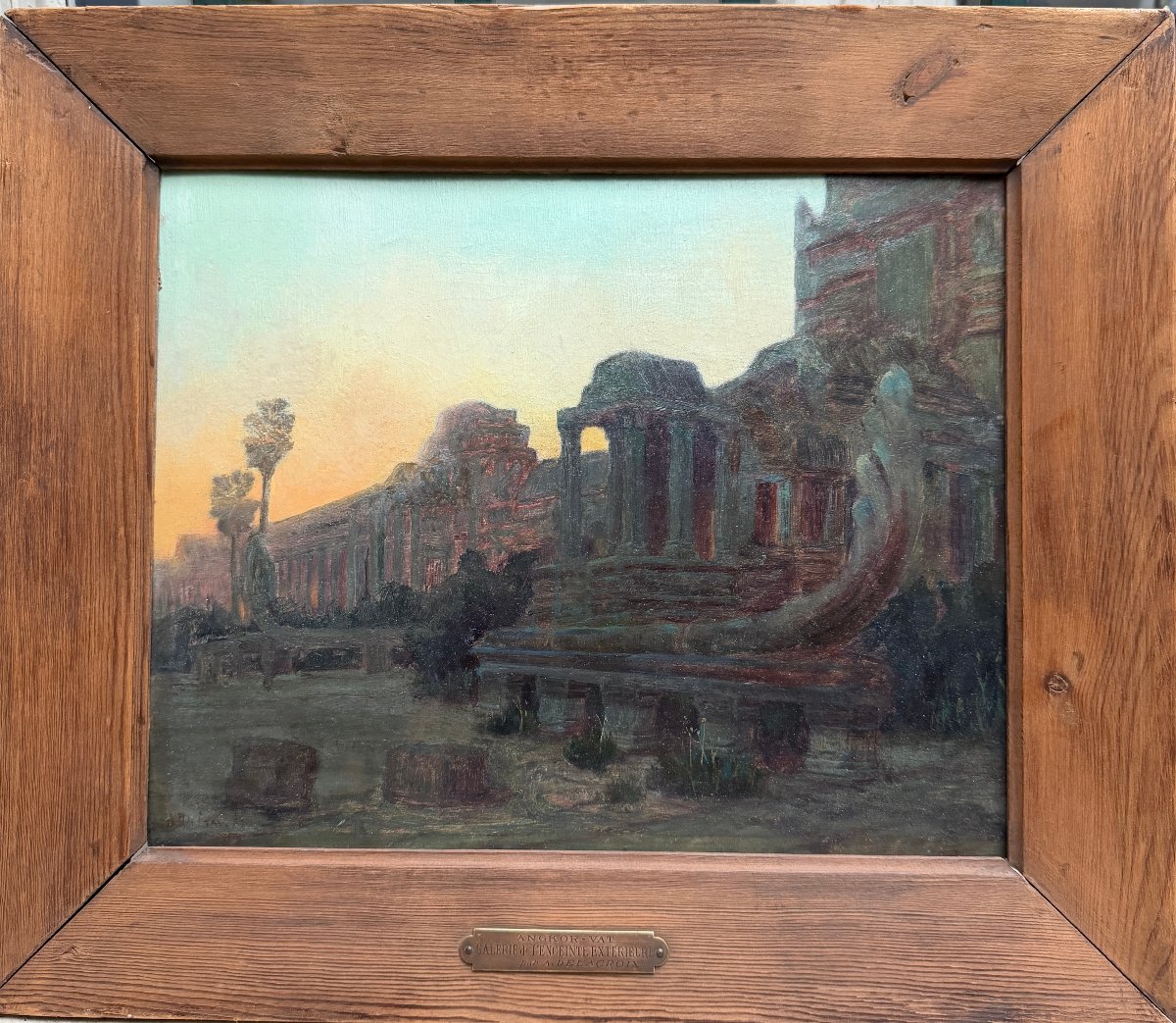 André Delacroix (1878-1934) - Angkor Vat - Cambodge voyage tableau, 1916