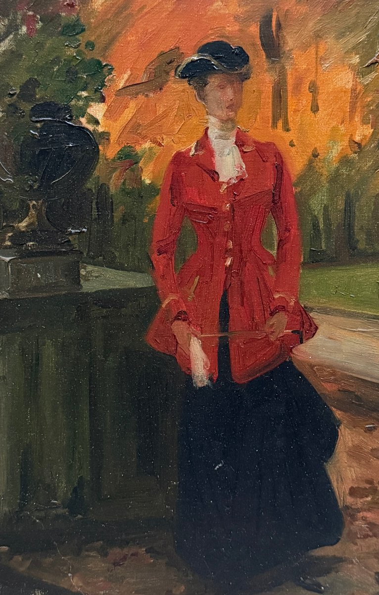Marius AVY (1871-1939) - Tableau Equitation,  Amazone à Reuilly, 1907-photo-3