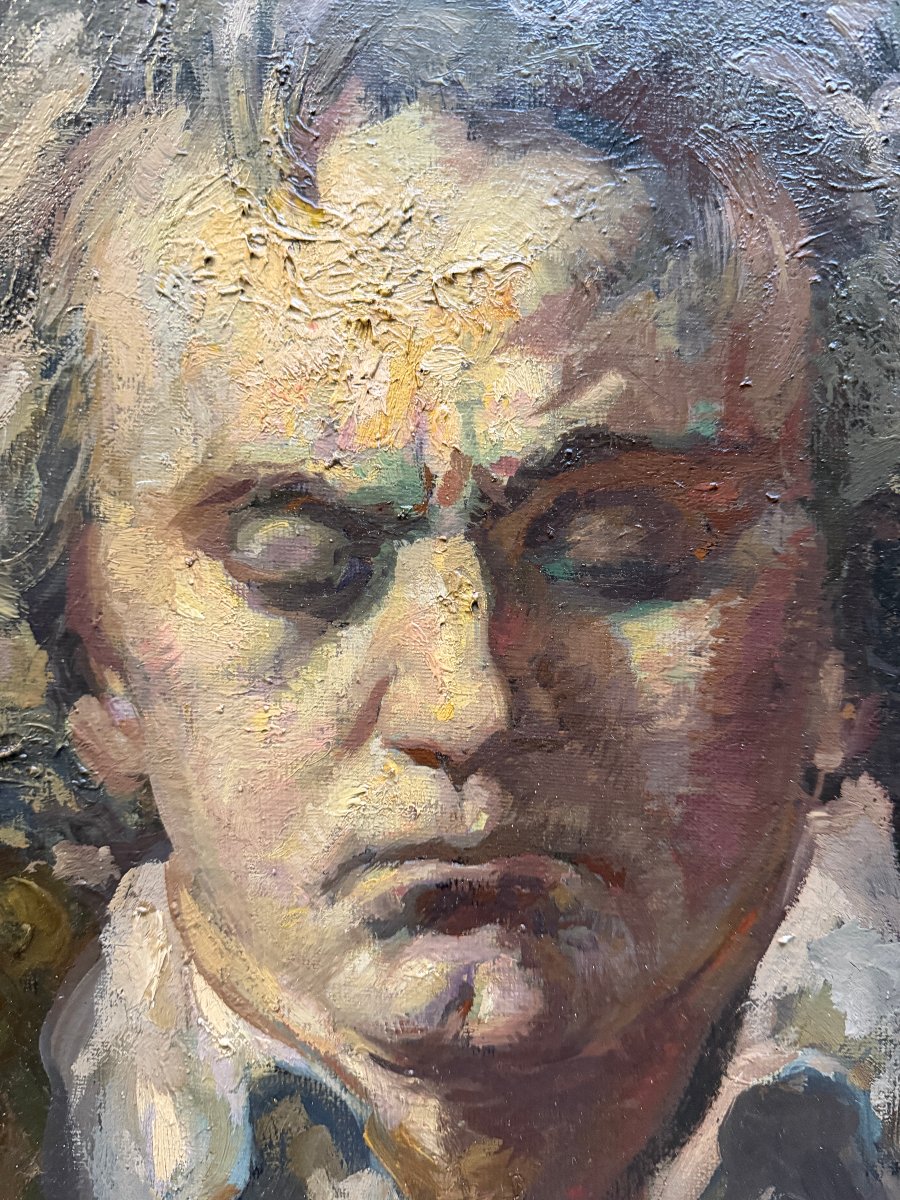 Henri Jules Charles DE GROUX (1866-1930) - Portrait de Beethoven-photo-3