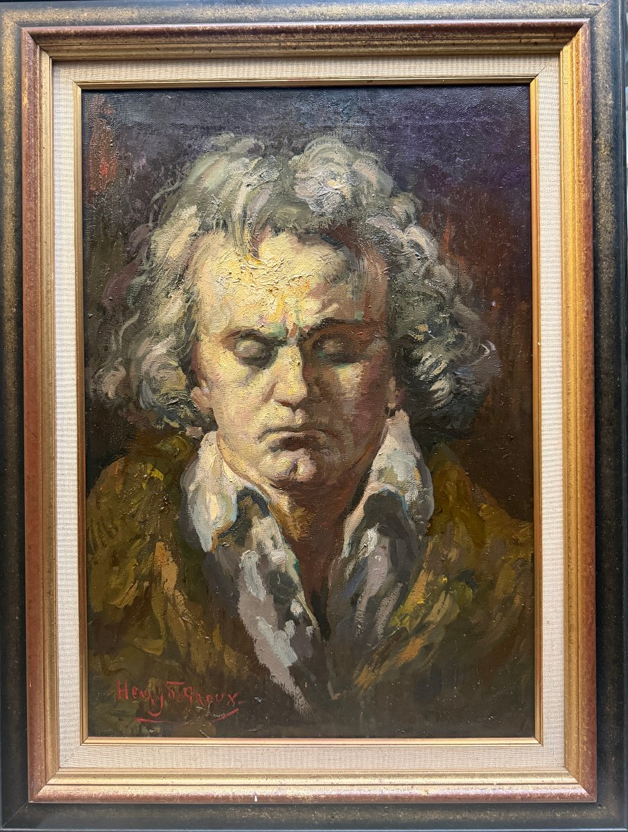 Henri Jules Charles DE GROUX (1866-1930) - Portrait de Beethoven-photo-3