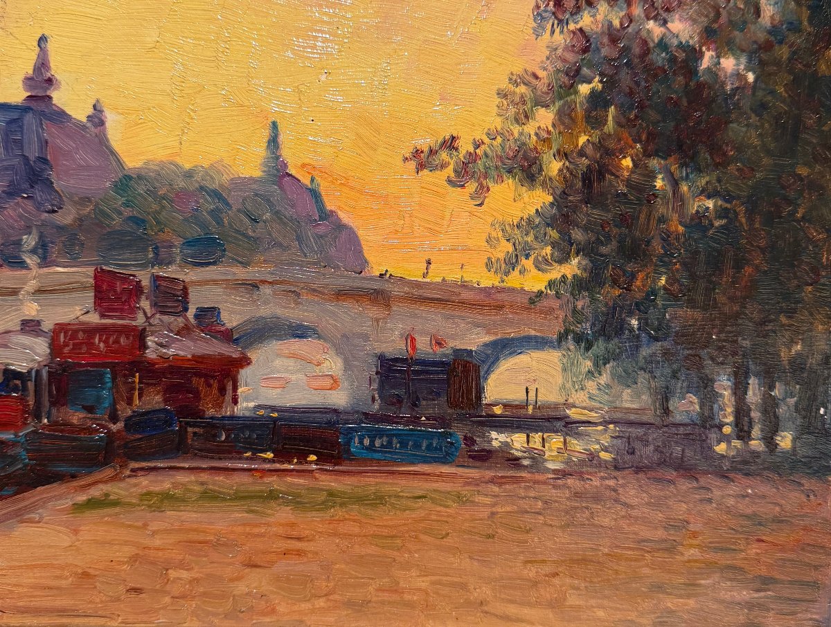 Ecole française du XXème siècle  - Paris La Gare d'Orsay vue du quai des Tuileries, 1913-photo-2