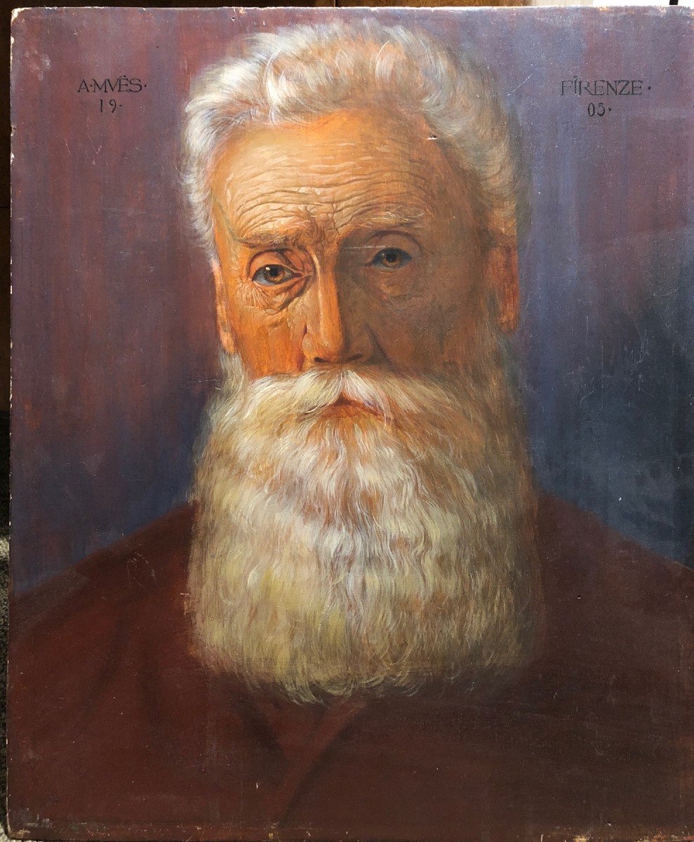 A. MuËs - Portrait Of A Man - Self-portrait? - Firenze 1905