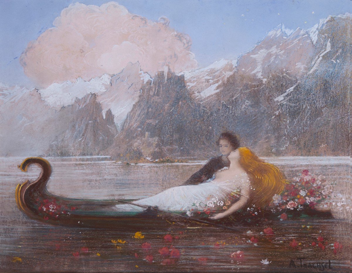 Albert Trachsel (1863-1929) - The Lovers Of The Lake