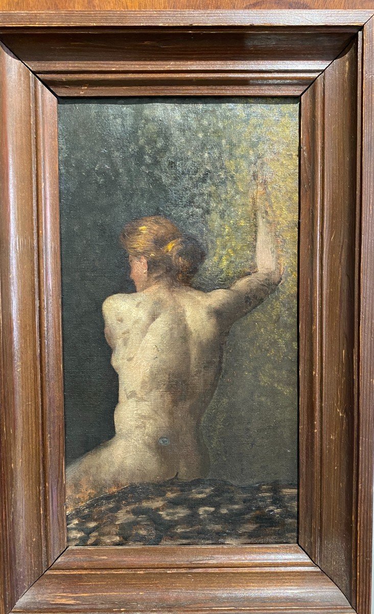 French School Around 1890 - Study Of A Naked Woman From The Back