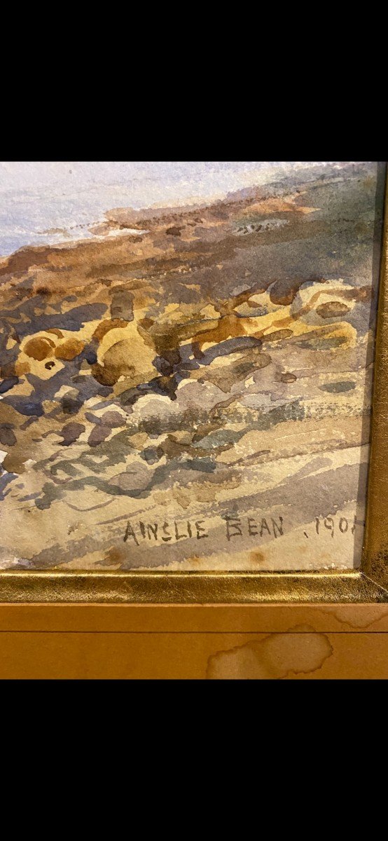 Ainslie H Bean (circa 1850-1900) - Lacustrine Landscape At The Sailboat, 1901-photo-2