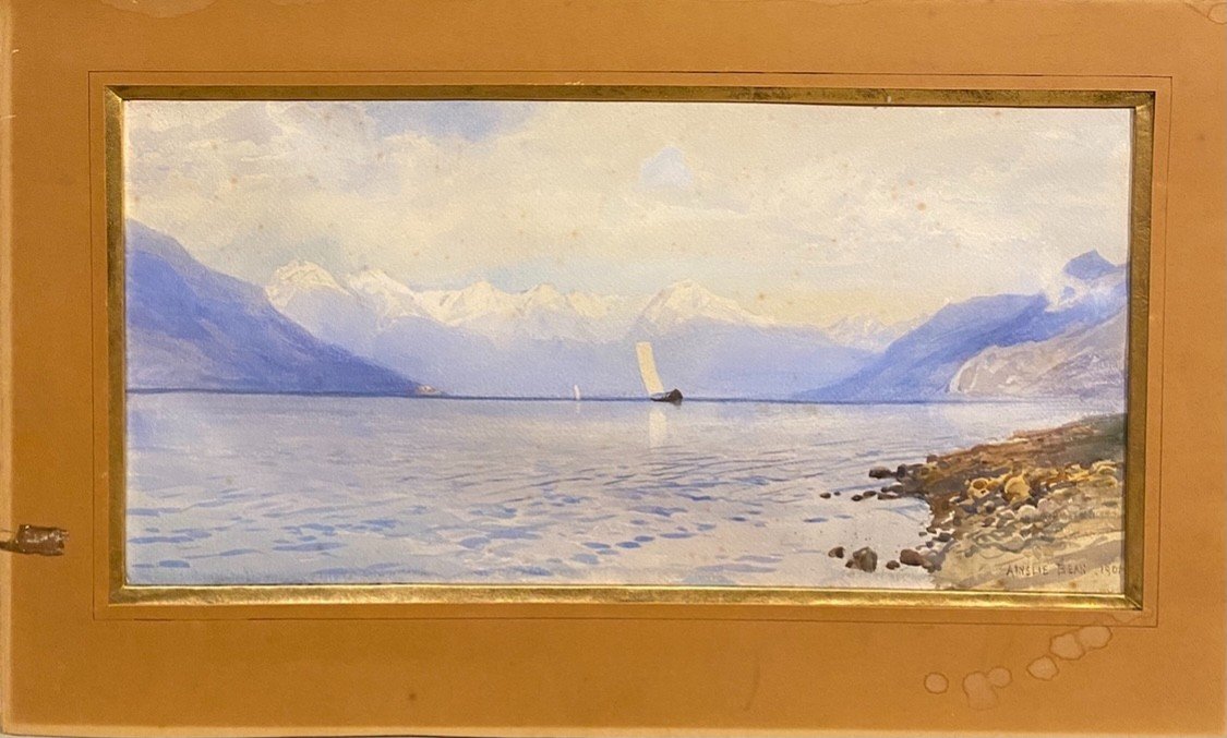Ainslie H Bean (circa 1850-1900) - Lacustrine Landscape At The Sailboat, 1901