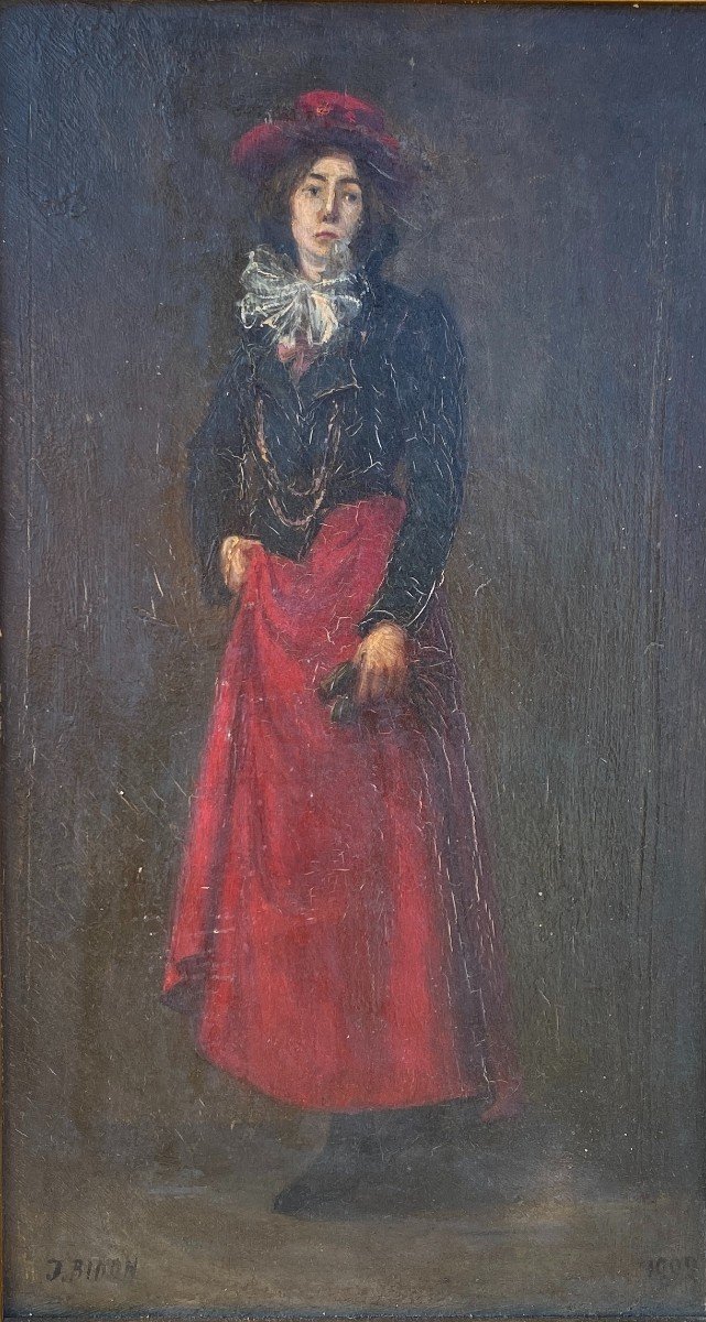 Jean Bidon (xix-xx) - Portrait De Jeune Femme, 1902