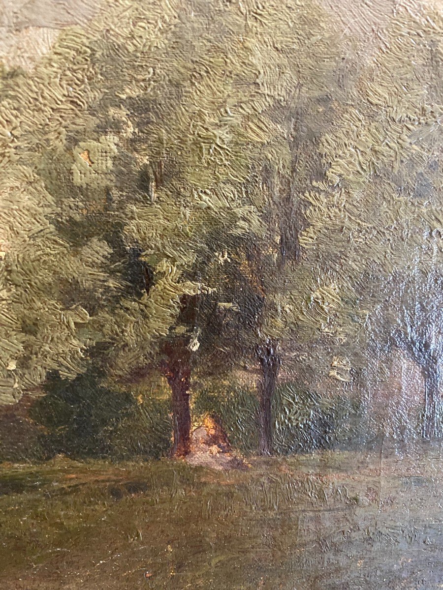 Ecole Impressionniste - Jeune Femme Sous Un Arbre, Circa 1890-photo-2