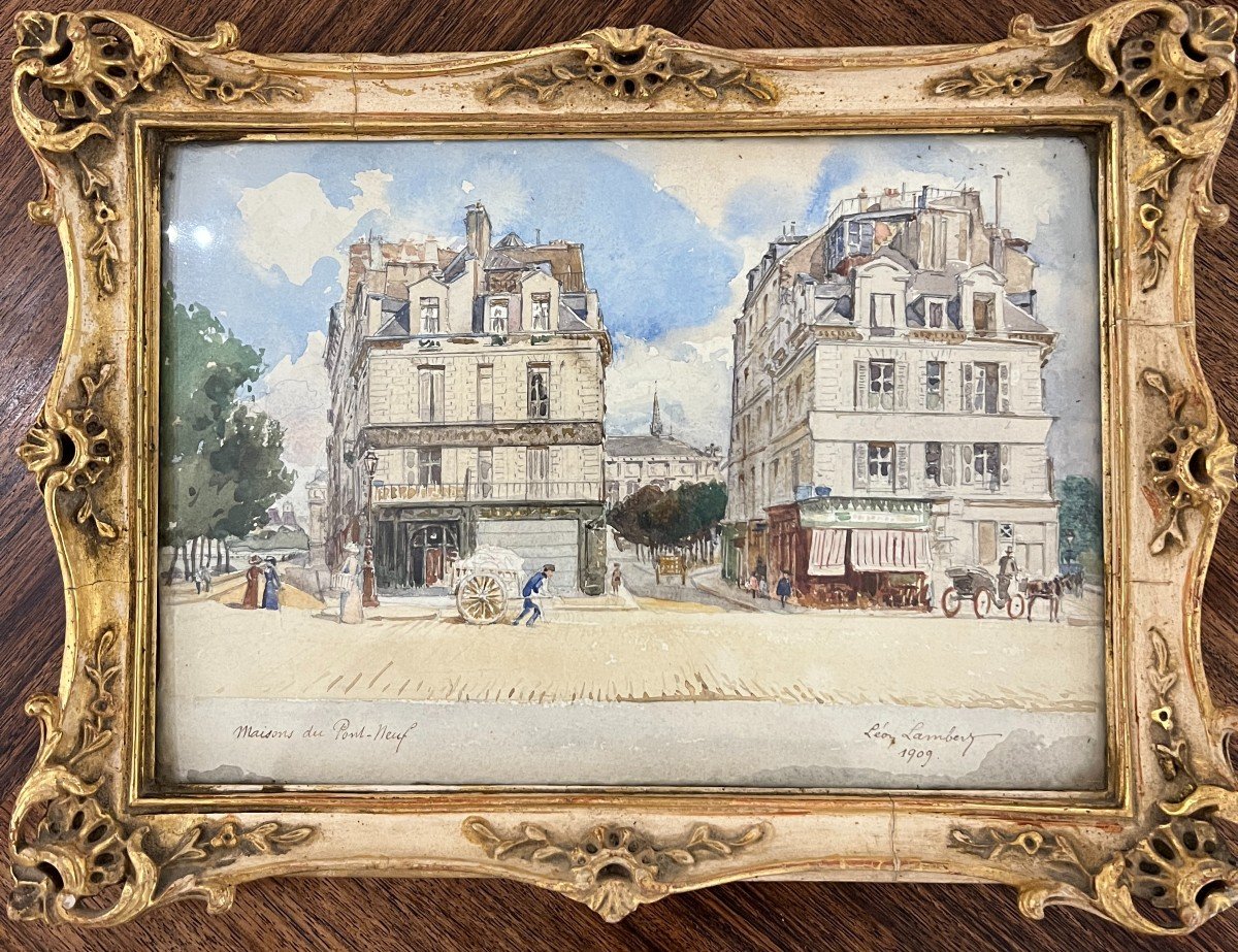 Léon Lambert - Paris, Maisons Du Pont Neuf - 1909