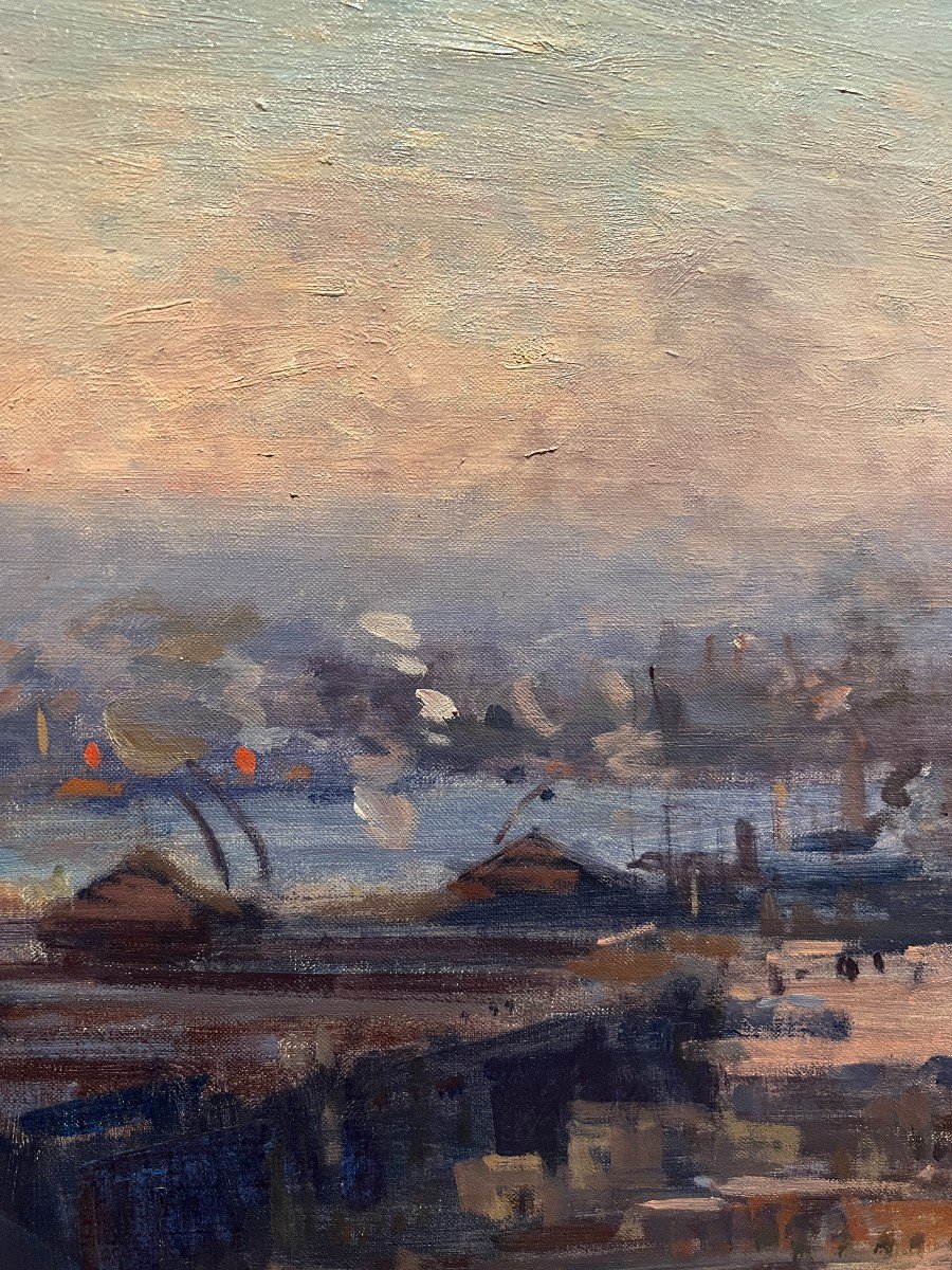 Eugène Clary (1856-1929) - The Port Of Rouen, Circa 1900-photo-4