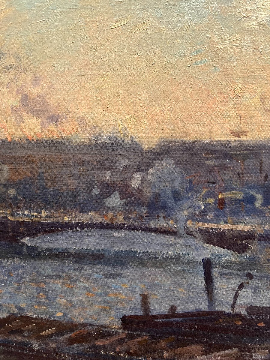 Eugène Clary (1856-1929) - The Port Of Rouen, Circa 1900-photo-1