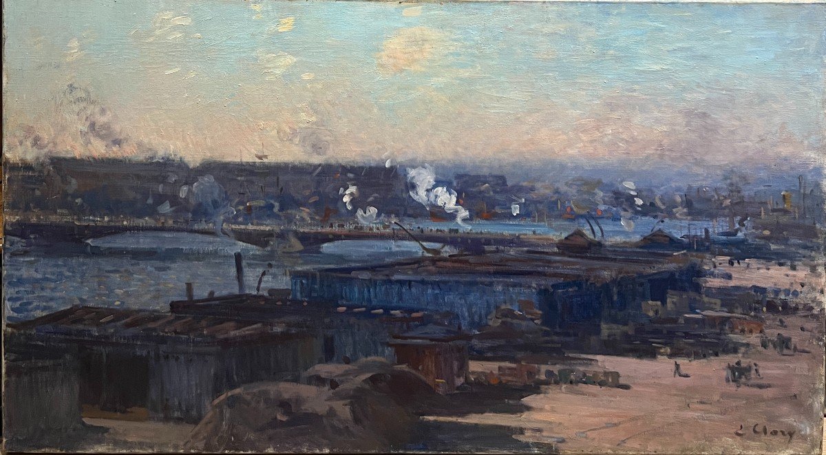 Eugène Clary (1856-1929) - The Port Of Rouen, Circa 1900-photo-3