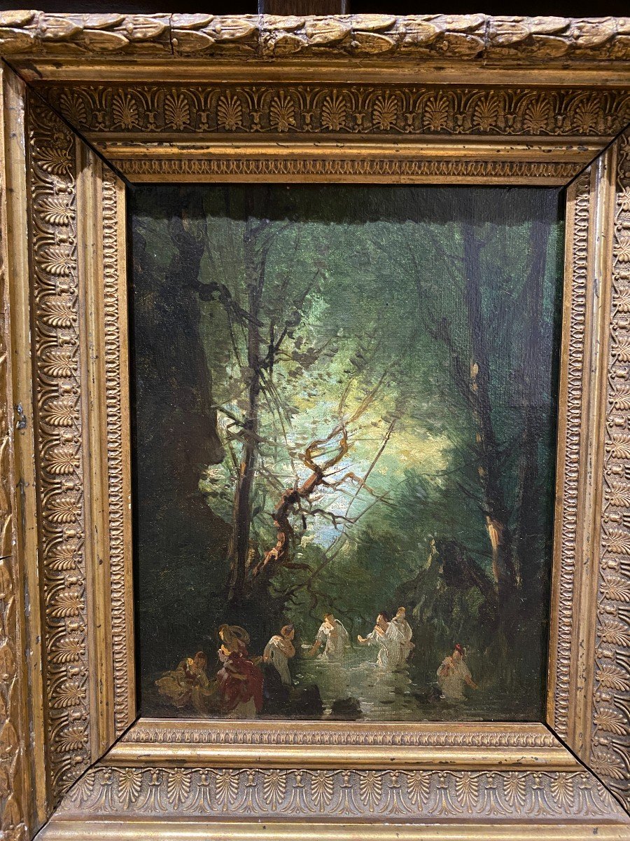 19th Century French School - Bathers In The Undergrowth