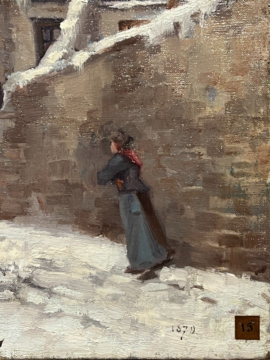 Georges-emile Lambert-fouras (xix-xx) Montmartre, The Street Of Mont Cenis, 1872-photo-3