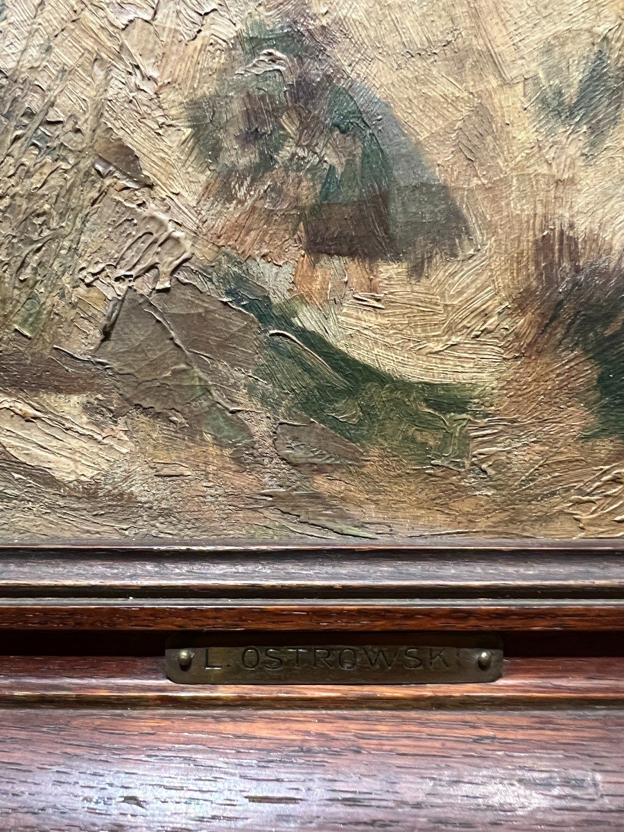 Léon Ostrowski (1858-1889) - Impressionist Landscape Study, Circa 1880-photo-3