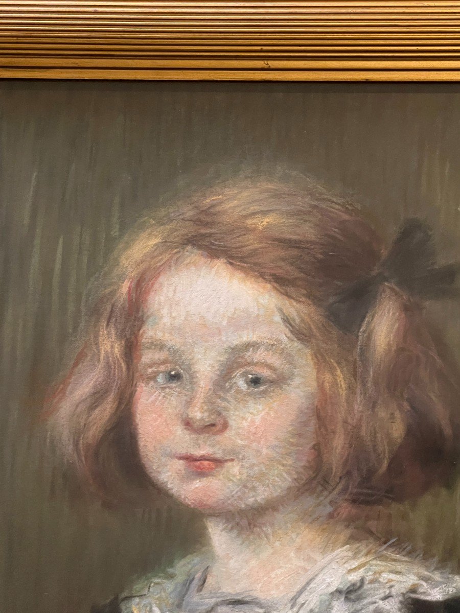Jeanne Forain (1865-1954) - Portrait Of A Little Girl, 1900-photo-2