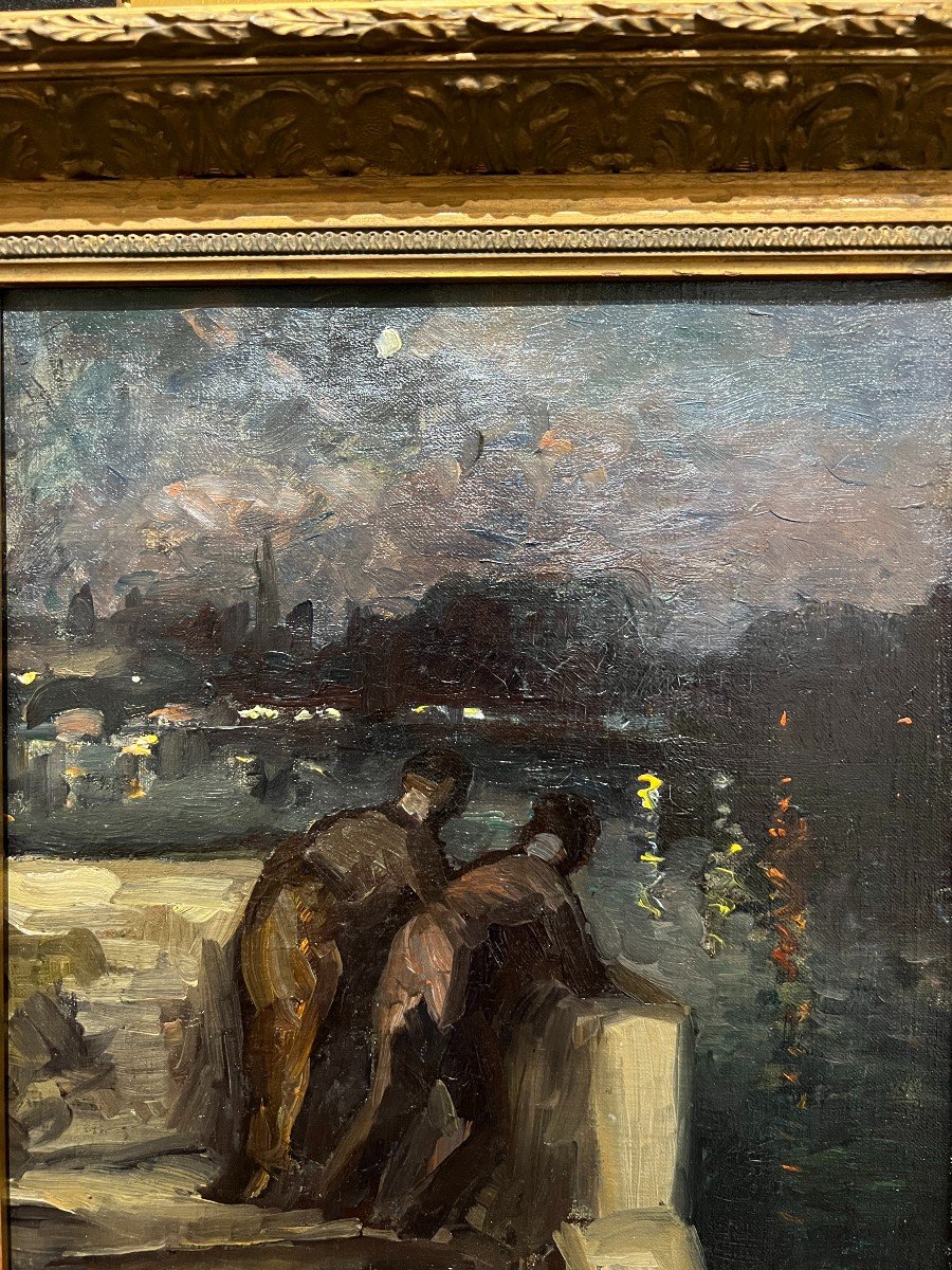 Emmanuel Charles B&eacute;n&eacute;zit (1887-1975) - Paris Soir, Les Quais De La Seine, 1905-photo-2