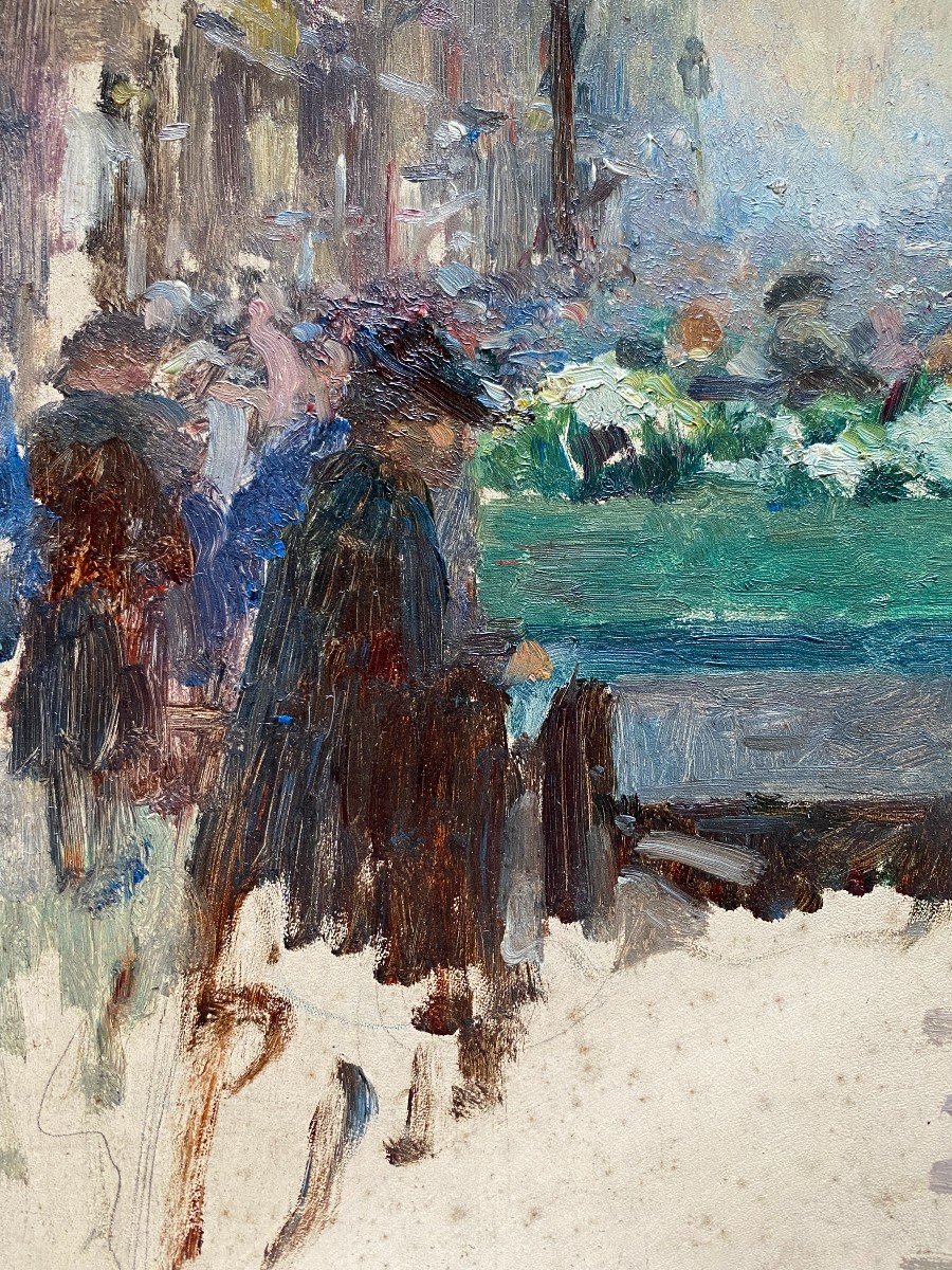 Jules Adler (1865-1952) - In The Faubourg Saint Denis (preparatory Study), 1895-photo-2