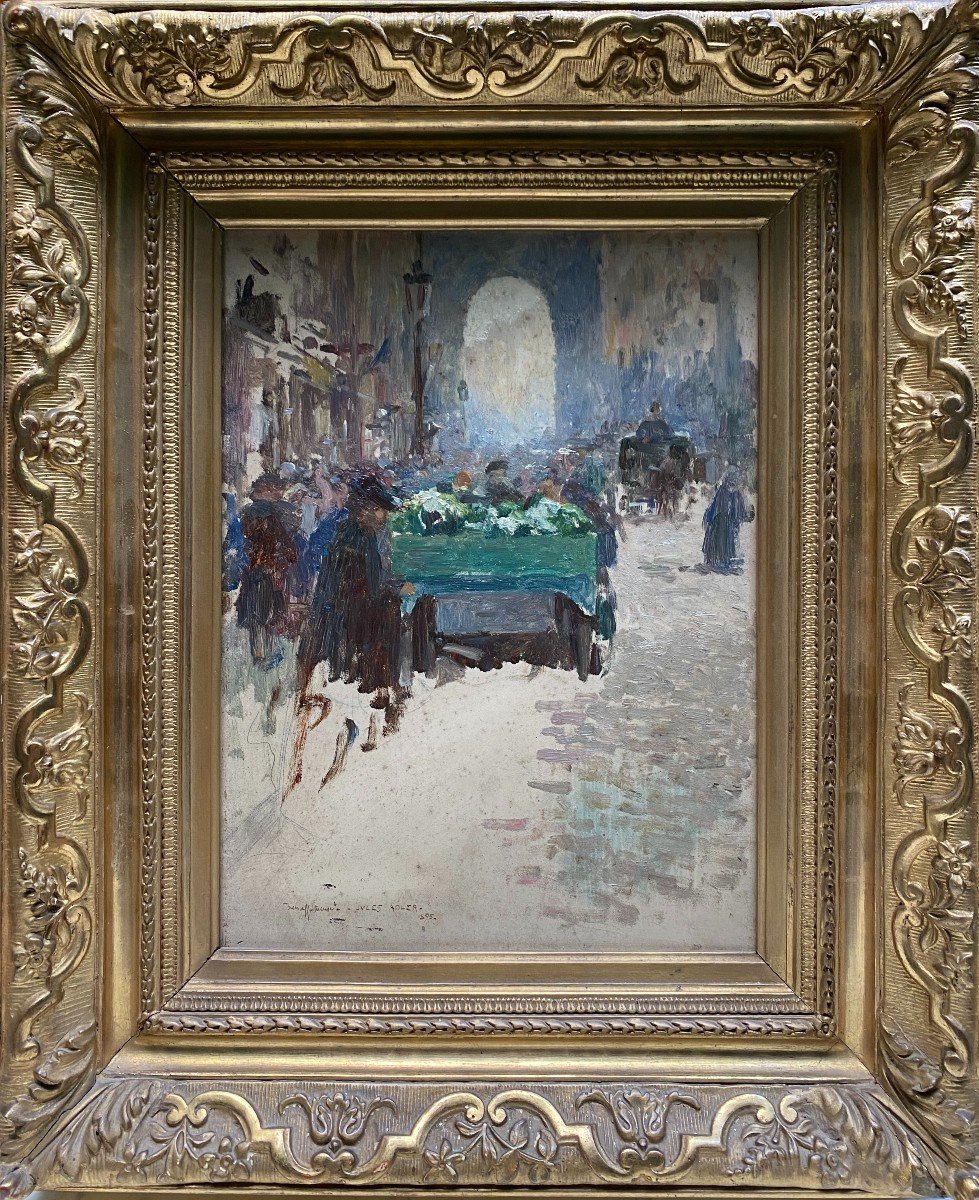 Jules Adler (1865-1952) - In The Faubourg Saint Denis (preparatory Study), 1895